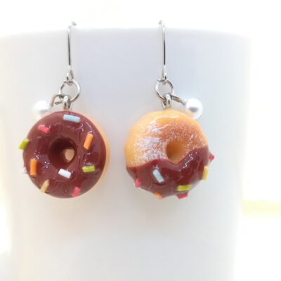 Chocolate Donuts + Colour Spray _ Sweets Earrings