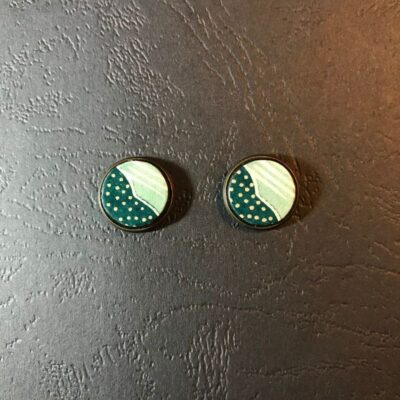 Stud Earrings(turquoise And Teal Patterns)