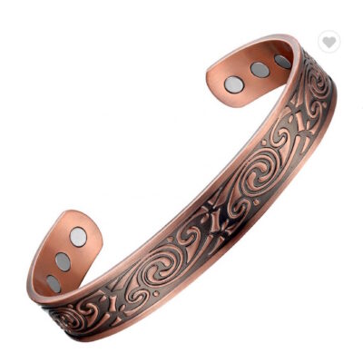 6 Magnet Copper Bracelet “Koru Swirls”