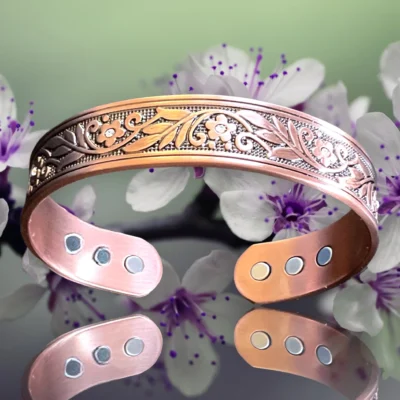 6 Magnet Copper Bracelet “Flower Bling’