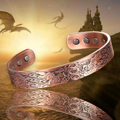 8 Magnet Copper Bracelet ‘Celtic Dragon’